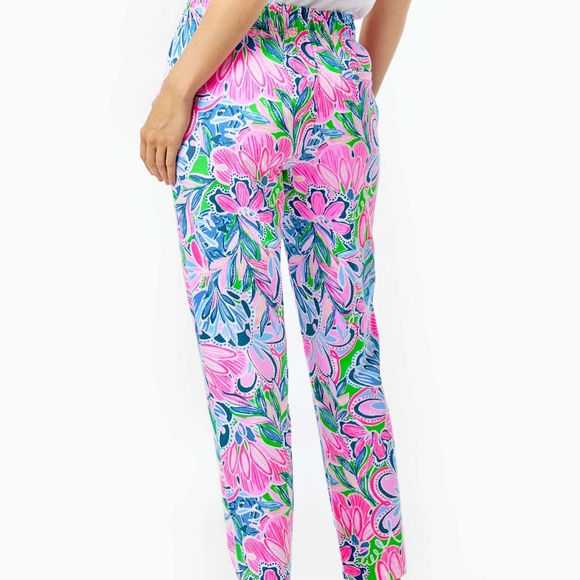 Lilly Pulitzer Cropped Pants Emora Knit Small NEW 4 6 Summer Tiger Sunrise - Picture 2 of 6
